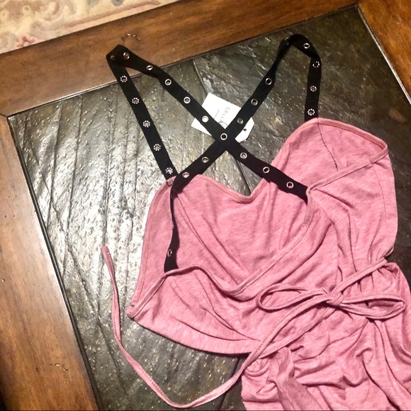 Unique Corset dress by Cellebie size L. X-back grommet straps w/ long tie. NWT - Picture 4 of 7